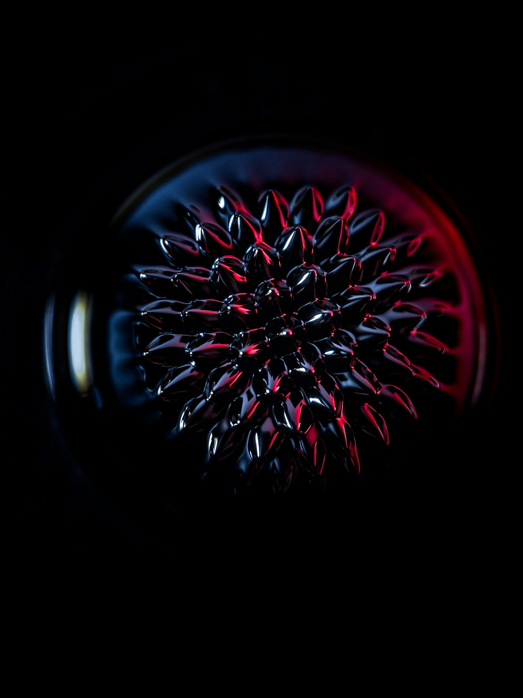 Ferrofluid pulled into spikes